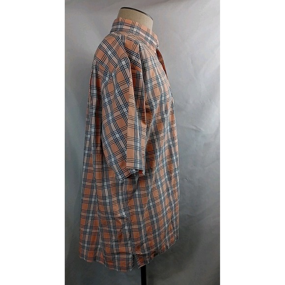 VTG Jos. A. Bank Plaid Shirt Men's Size XL Button Down Pastel Short Sleeve Shirt - Picture 4 of 10